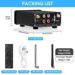 Bluetooth 5.0 Audio Receiver Wireless Adapter with USB SD Music Player FM Radio