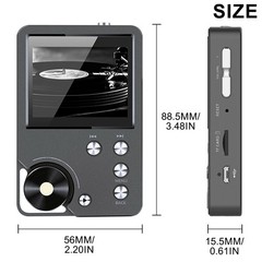 HiFi MP4/MP3 Player Support 256GB Bluetooth Lossless Music FM Radio Recorder