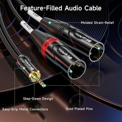 Cable Matters 3.5mm 1/8 Inch TRS to 2 XLR Cable 3 ft, Male to Male Aux to Dual X