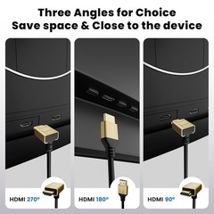USB C to HDMI Cable 4FT, 90 Degree HDMI Plug, High-Speed USB 3.1 Type-C to HD…