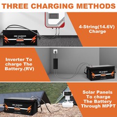12V 45Ah 60Ah 220Ah 300Ah / 24V 100Ah Lithium iron LiFePO4 Battery BMS Solar RV