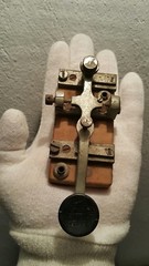 VNTG. MORSE CODE KEY & HEADPHONES TELEGRAPH MILITARY BG RUSSIA USSR CCCP 1968