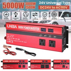 5000W Sine Wave Solar Converter 3000W Car Power Inverter DC 12V To AC 110V 4 USB