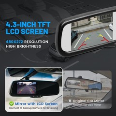 EWAY for Toyota Tundra 2007-2014 4.3″ Rear View Mirror Monitor wit