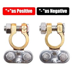 Battery Terminal Set with Anti-Corrosion Washers, Positive 1Pair silver