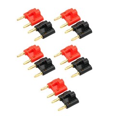 10PCS Dual Banana Plugs 4mm Gold Speaker Connector for Amp Safe Reliable