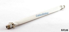 8-inch F-Connector Coaxial Flat Jumper/Coupler Cable, White, CablesOnline R-FL08