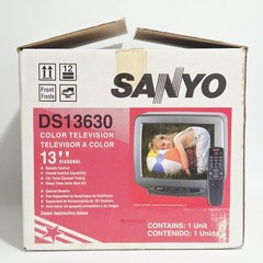 NEW CRT TV 13″ Sanyo DS13630 Remote Manual 1998 Gaming – Open Box New Old Stock