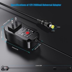 Safe & Reliable 24W Universal Adapter with 8 Changeable Plugs and Protection