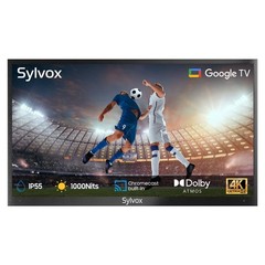 Sylvox 55” Smart Google Outdoor TV 4K UHD 1000 nits Dolby Atmos Waterproof IP55