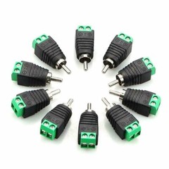 20Pcs of Speaker Wire Cable to Audio RCA Male Connector Adapter Jack Plug Lot
