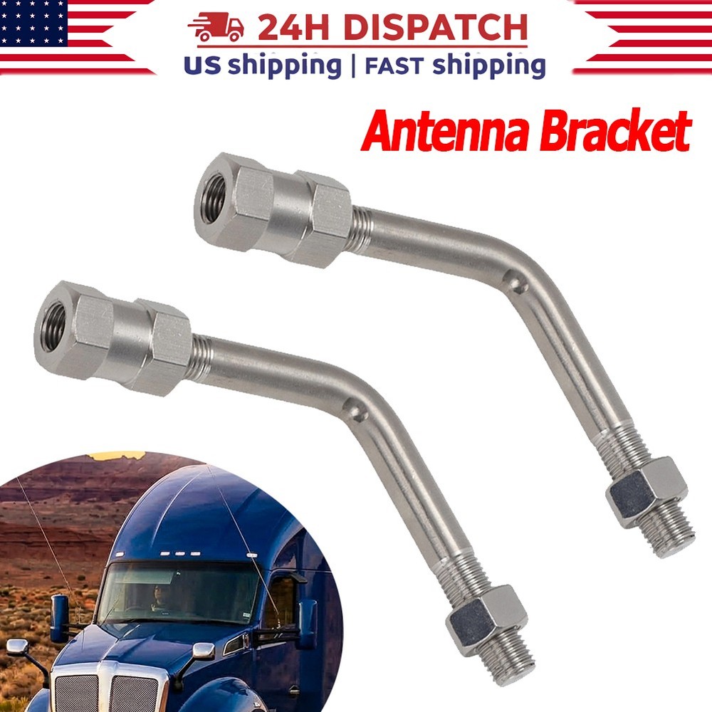 For Kenworth T680 Truck Universal CB Radio Antenna Bracket Stainless Steel Pair