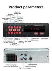 Single 1 DIN Car Stereo Head Unit FM Bluetooth Audio MP3 FM USB AUX-IN TF AM