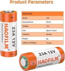 23A 12 Volt Battery 12V Alkaline Battery 5 Count,23A 12v Battery for Remote