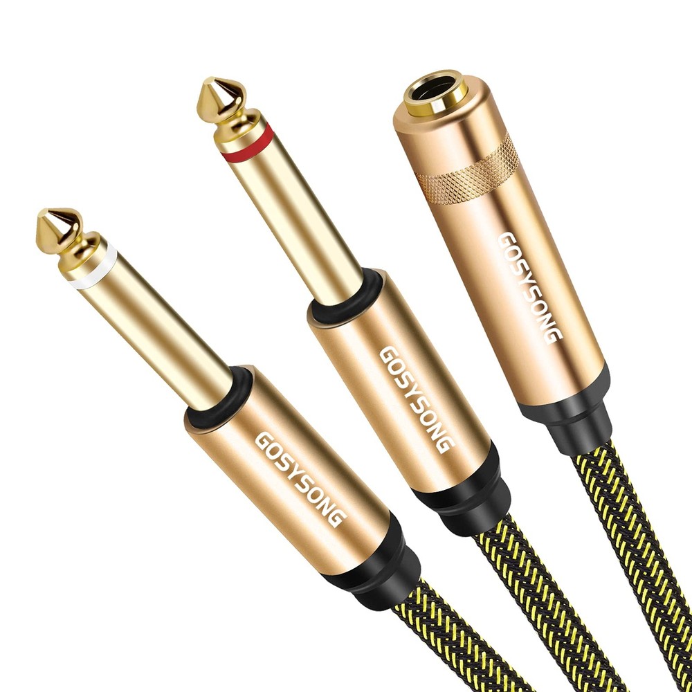 1/4 inch Splitter Cable, 1/4″ inch Stereo Female to Dual 1/4″ TS Mono Male Sp…