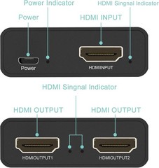 Plug and Play 4K HDMI Splitter 1 in 2 Out – Effortless Dual Screen Experience