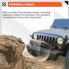 Stubby Front Bumper Compatible With 2007-2024 Jeep Wrangler JK JL Style1