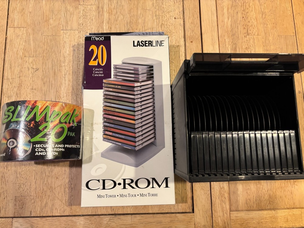 CD/DVD Cases – Vintage – Lot of 3 – Elecom, Laserline Tower, Slimpak – 76 Count