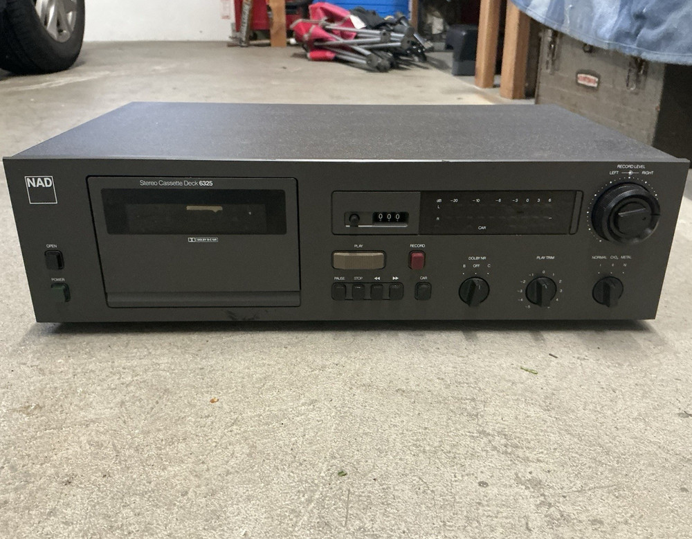 NAD 6325 Stereo Cassette Deck Dolby NR Black Type A Plug Regional Fitment