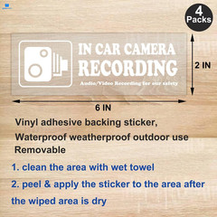 None Brand 4 Pcs Waterproof Vinyl Camera Recording Window 6″ x 2″, White