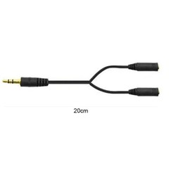 3.5mm AUX Audio Mic Splitter 1 Male to 2 Female Gold Plated Headphone Cable