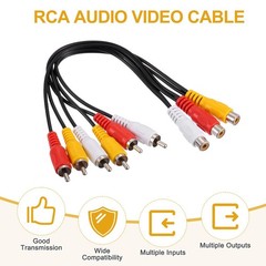AV Audio Video Splitter Cable, 3 RCA Female Plug to 6 RCA Male Jack 25cm Comp…