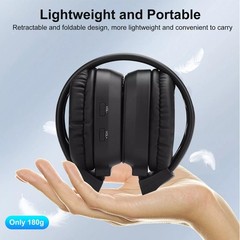 Stereo Foldable Receiver Over-Ear Headphone uses 2 AAA batteries (Not included)