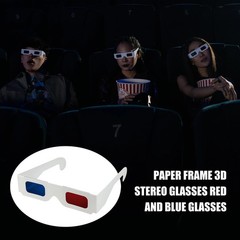 3D Paper Glasses for Movies and TV – Blue Red Anaglyph Cardboard Glasses