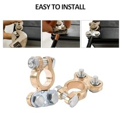 Battery Terminal Set with Anti-Corrosion Washers, Positive 1Pair silver