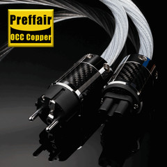 Preffair High Fidelity OCC Copper Conductor Silver Plating Power Cable DIY Plug