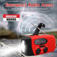 30000mAh Emergency Wind Up Dynamo Solar Hand Crank Radio FM/AM Power Bank Torch
