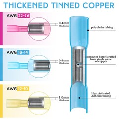 500X Heat Shrink Butt Splice Wire Connector Insulated Waterproof Crimp Terminals