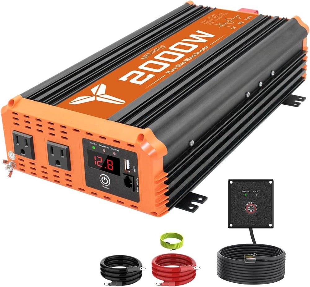 2000 watt Pure sine Wave car Inverter 24V DC to 120V AC Inverter for RV, Truck
