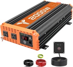 2000 watt Pure sine Wave car Inverter 24V DC to 120V AC Inverter for RV, Truck