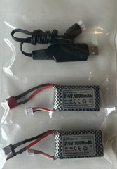 7.4V 1000mAh Li po Rechargeable Battery T Plug HAIBOXING 18859A/18858