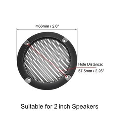 uxcell Speaker Grill Cover 2 Inch Mesh Decorative Circle Subwoofer Black