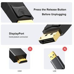 4K Display Port DP to HDMI Cable Adapter Converter 2160P 60Hz HDR UHD Dolby 6FT