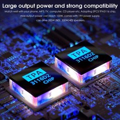Mini 2.0 Channel Digital Amplifier Class D Stereo Desktop Audio Amp 100W+100W