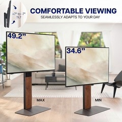 VIVO Free-Lift TV Stand with Super-Sized Base, Fits 55″ to 86″ Screens