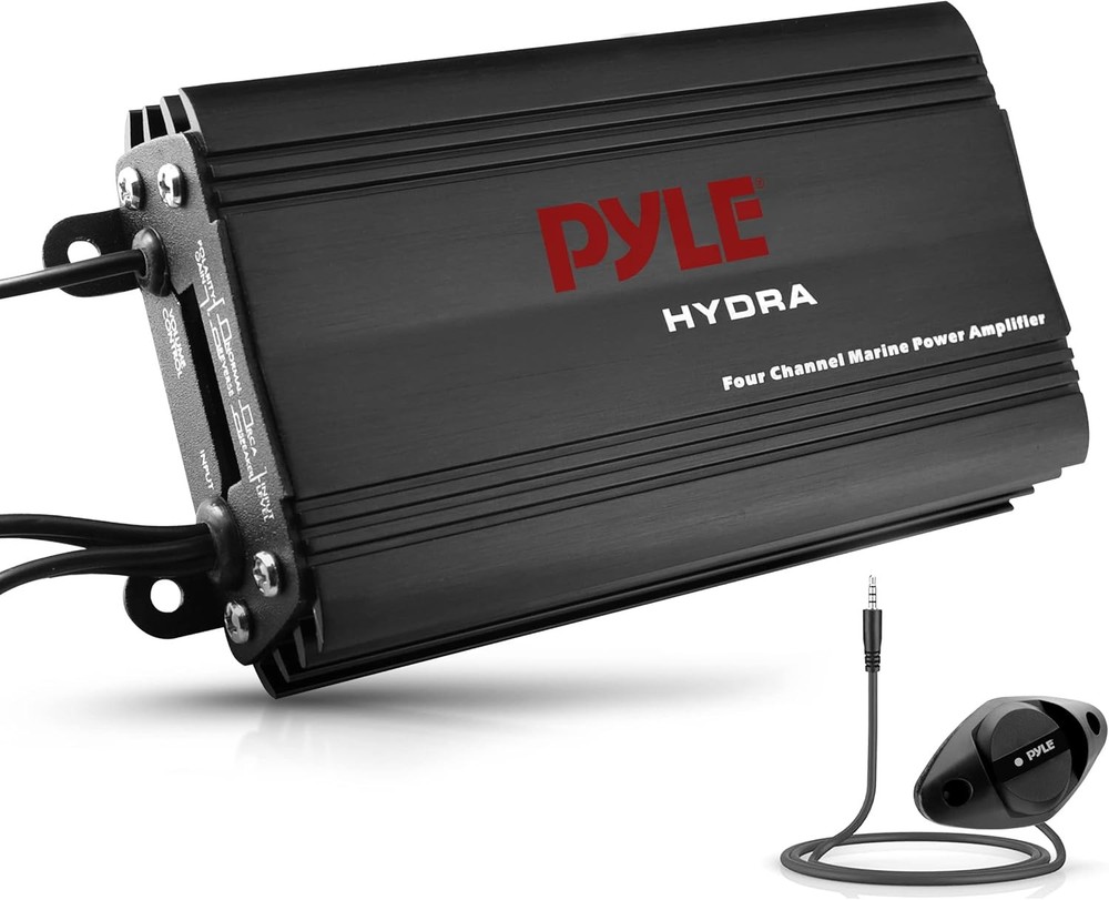 Pyle 800W 4-Channel Hydra Marine Micro Amplifier – Waterproof – GAIN Level…