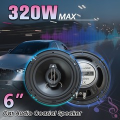 NEW 6-IN 2-WAY 320 WATT COAXIAL CAR SPEAKERS – PAIR-HiFi Full Range Auto Stereo