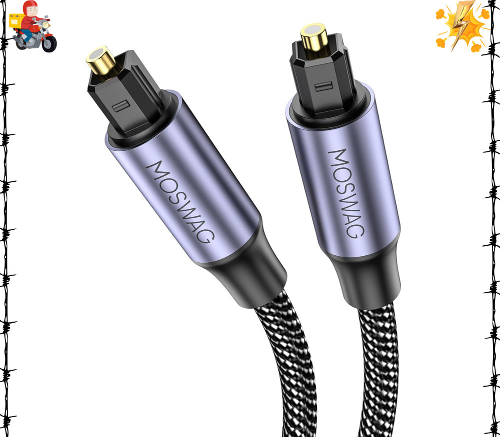 Toslink Audio Cable, 3FT/1M Optical Male to Male Cable, Digital Optical Cable Ex