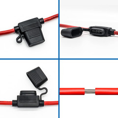 10 Gauge Fuse Holder – 10 AWG Inline Fuse Holder with 40 AMP ATC Blade Fuses (4P