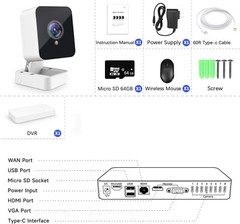 XVIM 1080P Security Camera System Outdoor 8CH H.265+ DVR CCTV SD/Cloud Recorder