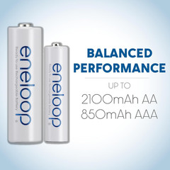Eneloop AAA Rechargeable Batteries 8 Count Long Lasting 800mAh Pre Charged