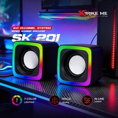 XTRIKE ME Mini RGB PC Gaming Speaker 2.0 Stereo USB for Notebook Laptop PS5 Xbox