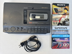 Optimus VOX Cassette Recorder Voice Activation CTR-117 + 4 NEW Hi Grade Cassette