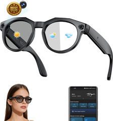 AI Smart Glasses 4K POV Camera Video Recording Bluetooth Audio Translation Lens