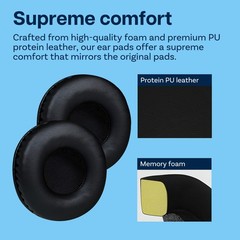 Replacement Ear Pads for Skullcandy Hesh/Hesh 2 – Protein Leather Black
