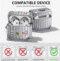 Case For Apple Airpods 4 Cute Fashion 4 Silver Filoto